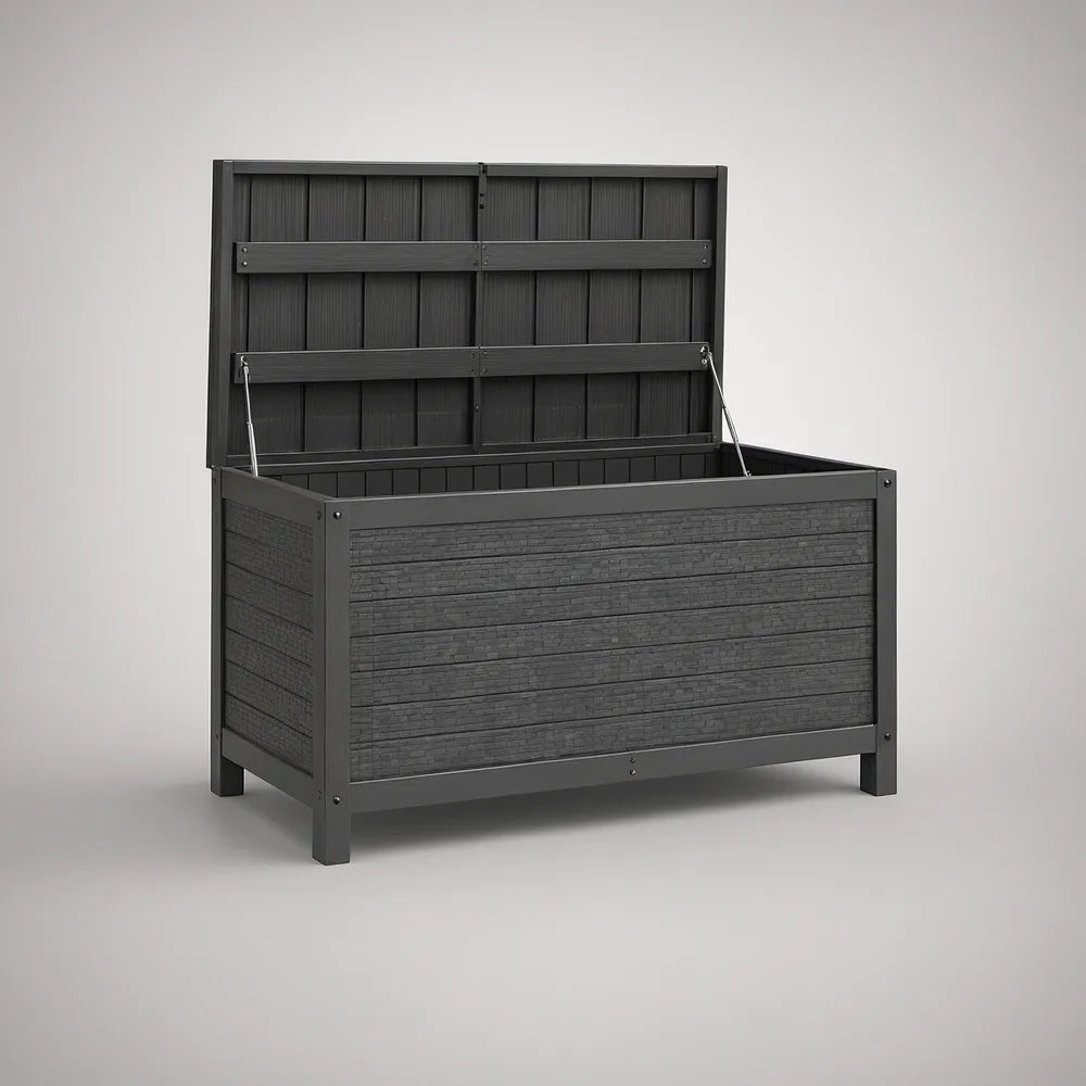 Baú de Arrumação para Jardim em PP Antracite 120 x 56 x 63 cm